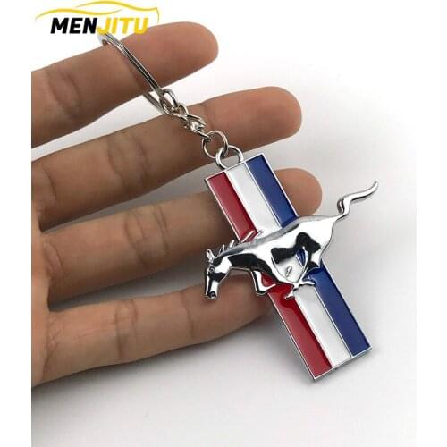 3D Metal Golden silvery Emblem Badge KeyChain keyring Key Chain Fob ring for Foad Mustang GT 500 Cobra Shelby car styling