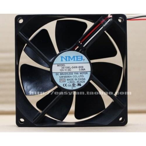 NMB-MAT 3610KL-04W-B69 F02 DC 12V 0.56A 90x90x25mm Server Cooling Fan