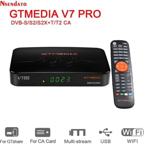 2020 NEW GTMEDIA V7 pro DVB-S/S2/S2X+T/T2 Decoder CA Card Satellite TV Receiver Built-in WIFI tv box For H.265 Biss Key Youtube