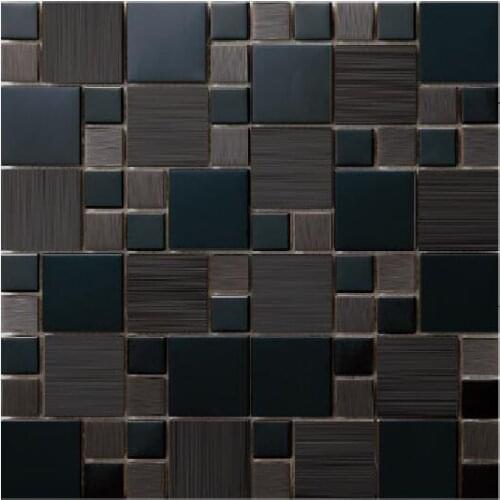 New arrival stainless steel metal mosaic tile kitchen backsplash bathroom shower background wall paper tiles villar wholesale