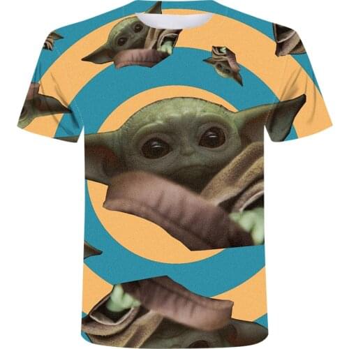 Star Wars New Products 3D Casual Cartoon Yoda Baby Clothes Printed Kids Clothes Summer Men Women T-shirt Fashion Street T-shirt