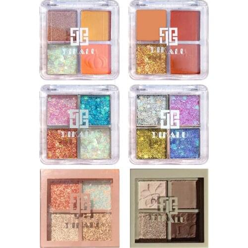 Beauty 4 Colors Eyeshadow Palette Waterproof High Gloss Shimmer Pigmented Eye Shadow Palette Makeup Cosmetic