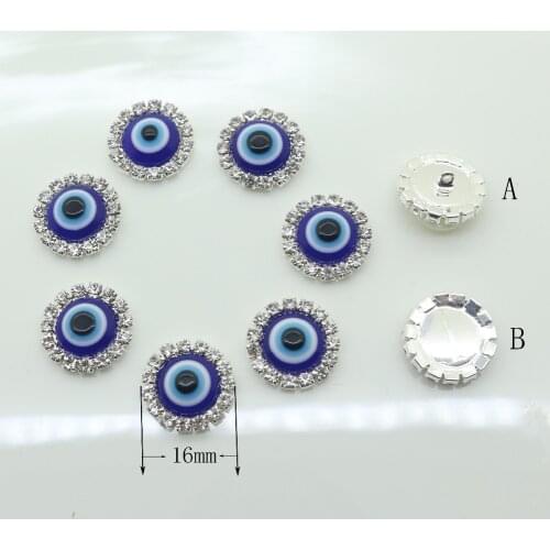 The New 10pcs 16mm Flat/Sha Eyes Graffiti Acrylic rhinestone Button For Hair Flower center diy wedding invitation Accessories