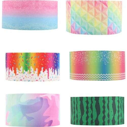 Q&N ribbon 16mm 22mm 25mm 38mm 50mm 75mm Tie Dye Striped 50yard Ribbons Gift Box With Logo DIY Accessori /FOE Free Shipping