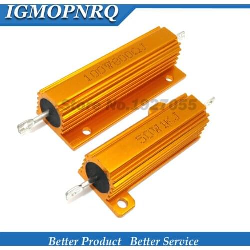 RX24 50W Aluminum Power Metal Shell Case Wirewound Resistor 0.01 ~ 100K 0.1 0.5 1 1.5 2 6 8 10 20 100 150 200 300 1K 10K ohm
