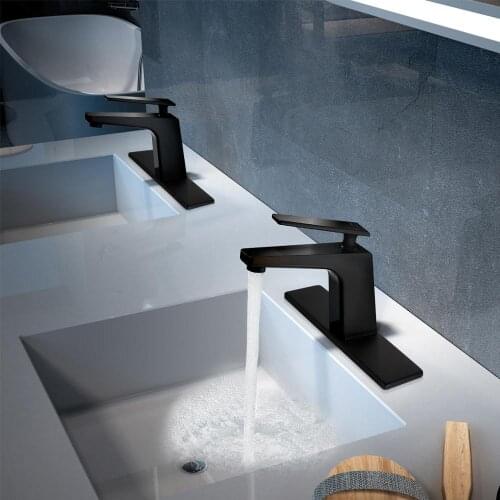 New style black solid brass bathroom sink faucet single handle single hole cold hot basin mixer tap high quality faucet