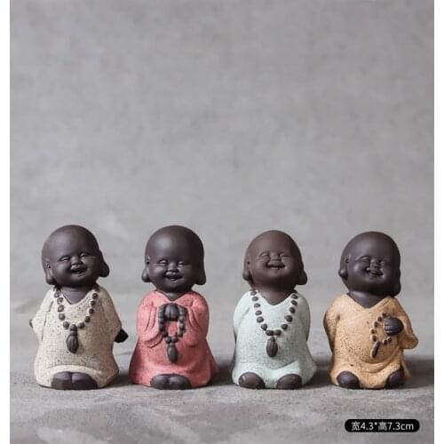 Monk figurines Figures Home Decortion Tea Pet The Little Monk Buddha Boutique Purple Sand Pottery The Little Monk Ornaments
