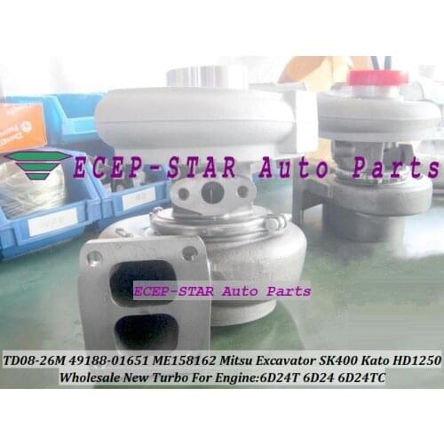TURBO TD08-26M 49188-01651 49188-01281 ME158162 Turbocharger For Mitsubishi Excavator SK400 For Kato HD1250 HD1430 6D24 6D24T