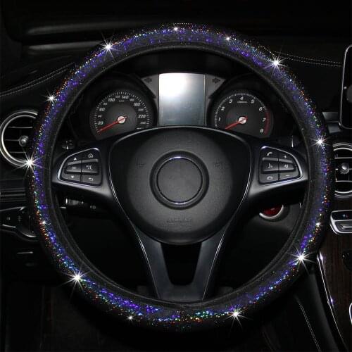 Car Steering Wheel Cover Bling Bling Universal 37-38cm Steering-wheel Protector Case for Women Girls Auto Styling Accessories