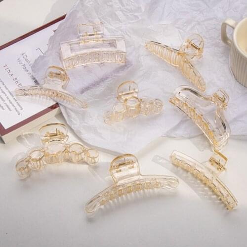 2021 New Claw Clip For Women Tough Retro Brown Plastic Hair Claw Large Size Hair Clamps Claw Clip Crab Chic Hair Accessorie Gift