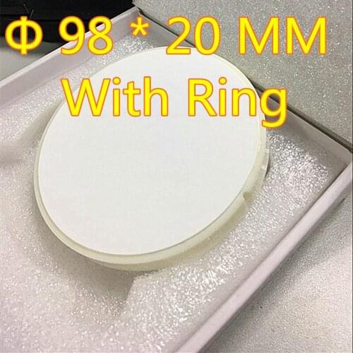 High Quality 10 Piece OD98*20MM Dental Zirconia Ceramic Blocks With Plastic Ring Outside Open CADCAM Milling System Make Denture