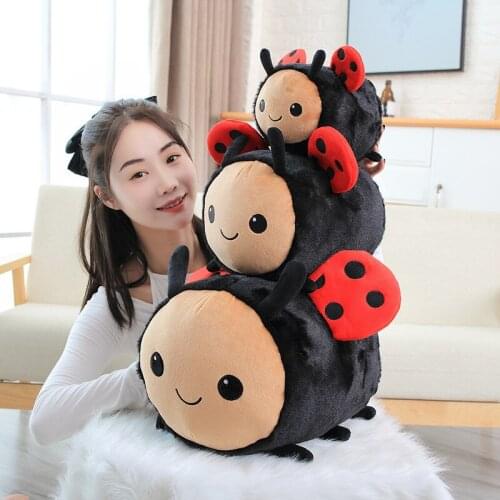 20/30/40CM Kawaii Ladybug Bee Toys Speelgoed Soft Stuffed Toys Pillow Baby Room Birthday Gift Home Decorative 2021 NEW
