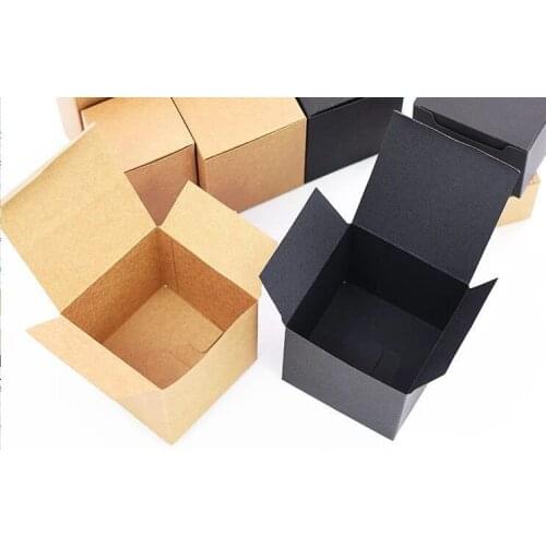 20pcs 11 sizes Black Carton Kraft Paper square paper Box,small white cardboard paper packaging box,Craft Gift Soap Packaging box
