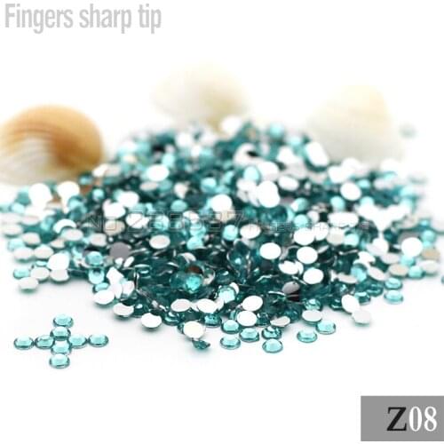 3mm 1000pcs New Lake blue Decorative Diamond 14-sided Resin Round Fashion Popular Nail DIY SS12 Z08