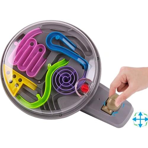 3D Magic Intellect Ball Marble Puzzle Game perplexus magnetic balls IQ Balance toy,Educational classic toys handle Maze Ball