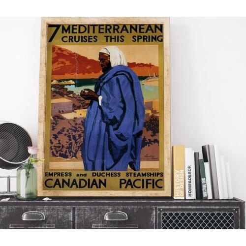 7 Mediterranean Cruises This Spring by Canadian Pacific Vintage UK Travel Art Print