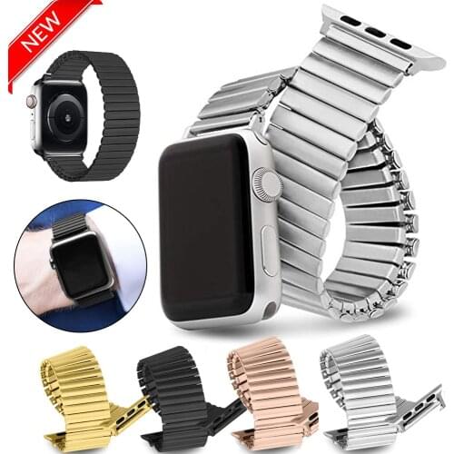 Elastic strap For Apple Watch Band 42mm/44mm/38mm/40mm Stainless Steel Stretch Watch Strap Expansion WatchBand Series 6 5 4 3 SE