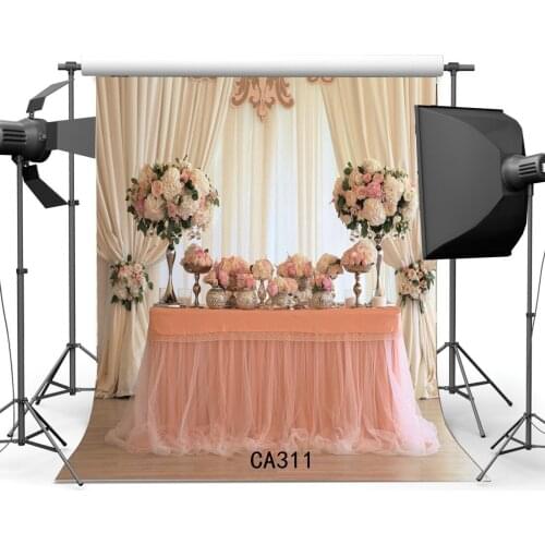 Photography Backdrops White Curtain Fresh Rose Flowers Newborn Baby Lover Wedding Party Event Portraits Photo Background