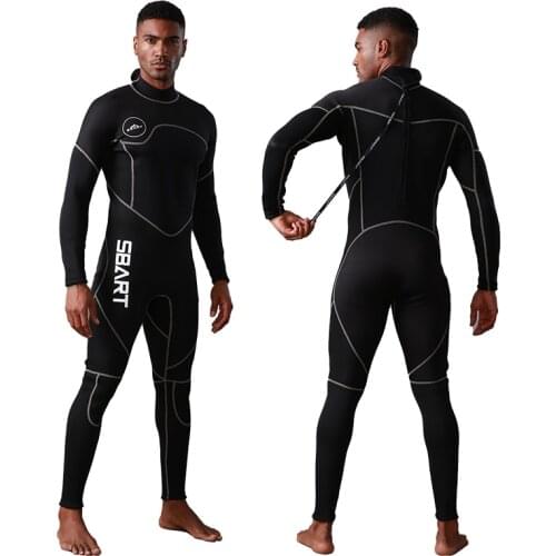 Wetsuits Men Guardian 3mm Neoprene Full Scuba Diving Suits Surfing Swimming Long Sleeve Keep Warm Back Zip for Water Sports