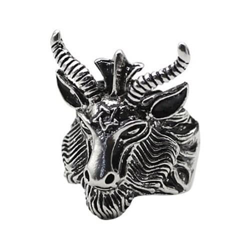 Personality Animal Ring Steampunk Goat Ring Mens Jewelry Retro Metal Men And Women Party Fashion Jewelry