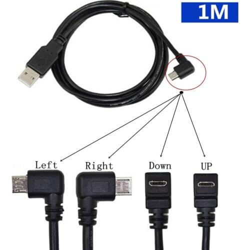 USB 2.0 TYPE A TO MICRO USB 90 DEGREE RIGHT ANGLE CABLE 0.25M 1.5M