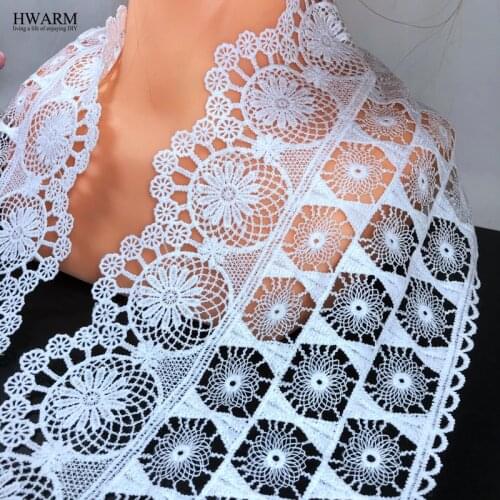 Lace fabric ribbon 5yard 15.5cm sewing trim wedding dress accessories DIY women skirt decoration for home hollow out embroidery