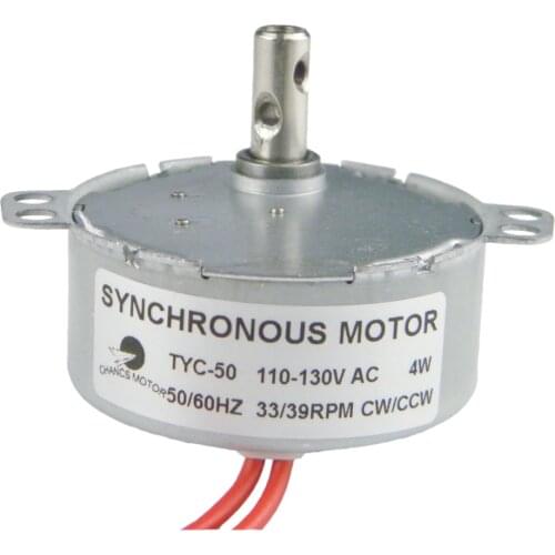 Small Synchronous Gear Motor TYC-50 110V AC 33-39RPM CW/CCW 4W Electric Motor For Electric Fireplace