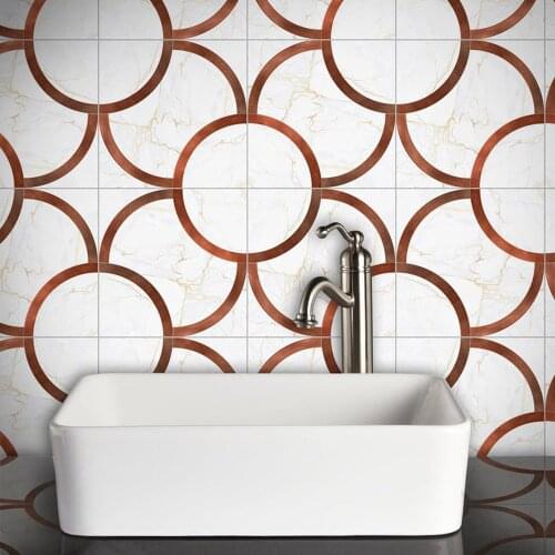 Kitchen cabinet oil-proof tile stickers Bathroom non-slip waterproof matte floor sticker self-adhesive copper PVC wallpaper