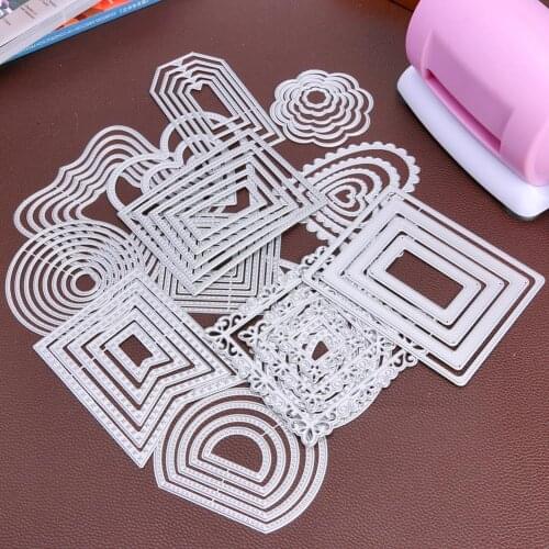 Metal Cutting Dies Circle Frame Stencils for DIY Scrapbooking Embossing Paper Wedding Cards Die Cuts Photo Album Making Craft