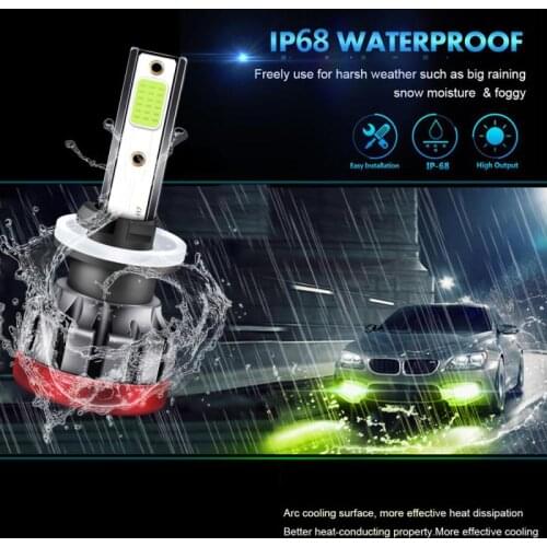 Multiple Interfaces 1Pair LED Headlight Conversion Kit DOB Bulb 120W 26000LM Lemon Light High Power Car Headlamp