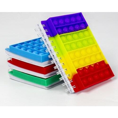 New Pop Its push up notebooks Solid Color Press Silicone Decompression Bubble Student Suplies Decompression Notepad