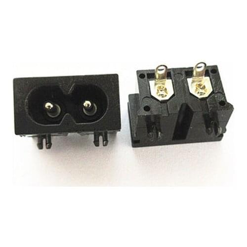 HOT NEW European power socket round head socket parts female head 2 head embedded patch foot