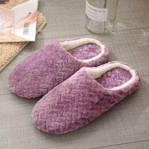 New Womens Fur Slippers Soft-soled Non-slip Wooden Floor Indoor Home Cotton Shoes Woman Leisure plus size Unisex Plush Slides