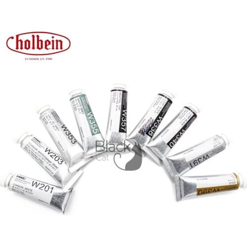 Original Japanese Holbein Watercolor Paint 15ml Black/White/Gray/Gold/Silver Aquarela Painting Art Supplies School Supplies