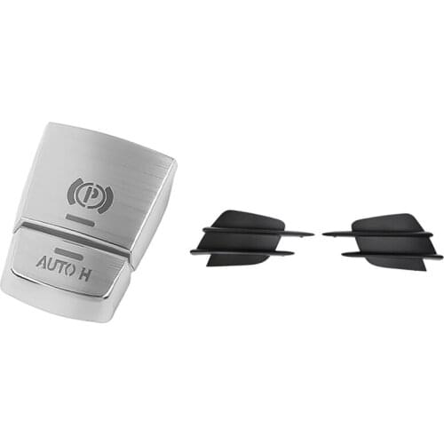 Front Bumper Fog Light Grilles for Mercedes Benz C-Class with 2Pcs Handbrake Auto Cover Trim for -BMW- 5 6 7 Series