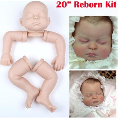 Handmade DIY 20inch Reborn Kits Soft Silicone Blank Baby Doll Mold bebe reborn doll parts accessories