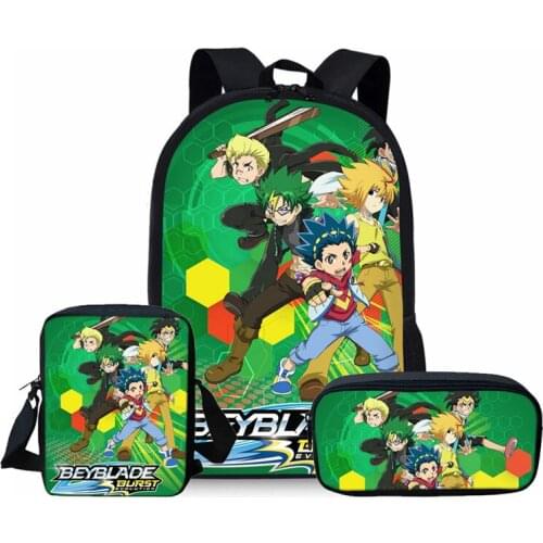 New Sale 3pcs/set Beyblade School Rucksack Boys Girls Backpack Fashion Surprise Gift Daily Laptop Knapsack for Teens Men Women