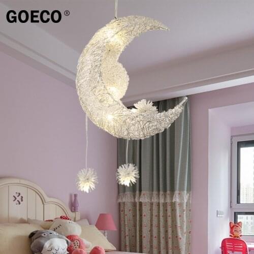 15W LED Moon Star Pendant Light, Ceiling Chandelier for kids room Bedroom, Home Decoration Lighting Hanging Lamp 220V