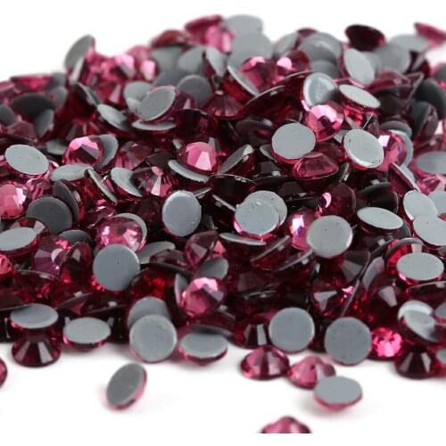 All sizes Rose DMC Iron On Rhinestones/Flat Back Nail art Hot fix Crystal Rhinestones Strass Sewing & Fabric Garment