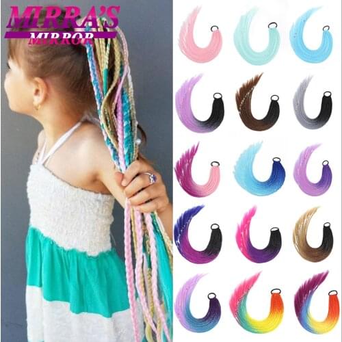 Box Braid Ponytail Extensions 24 Inch Ponytail Hairpiece With Rubber Band Ombre Zizi Hairpiece Ponytail Braids Hair For Kids