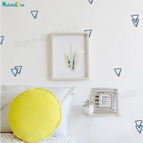 Vinyl Wall Sticker Outlined Triangles Pattern Decals For Kids Baby Room Nursery 3d Self-adhesive Vinyl Art Murals Gift YT256