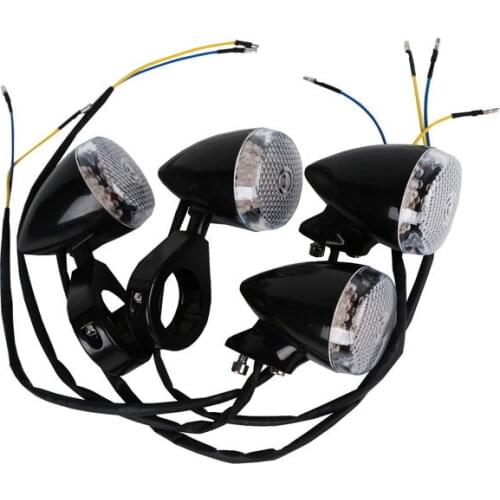 Rear Front Fog Turn Signals Light 41mm Relocation Fork Clamp For Harley Softail