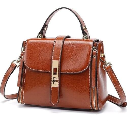 Shoulder Messenger Bag Female 2021 New Split Leather Handbag