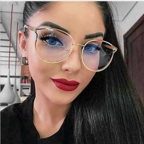 Ladies Cat Eye Glasses Frames For Women Metal frame Optical Fashion Eyewear Prescription Myopia Computer Glasses F1878