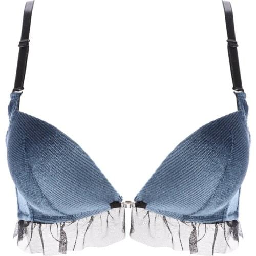 Front Closure Sexy Lingerie Wire Free Women Bra Comfortable Push Up Bralette 3/4 Cup Intimates Female Brassiere Girl Underwear