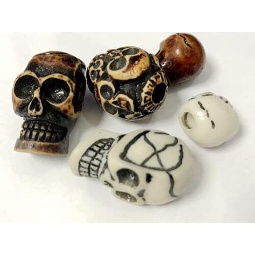 Free shipping yqtdmy 100 pcs Skull Bead Punk Motorcycle Punk Biker Hip Hop Band Jewelry