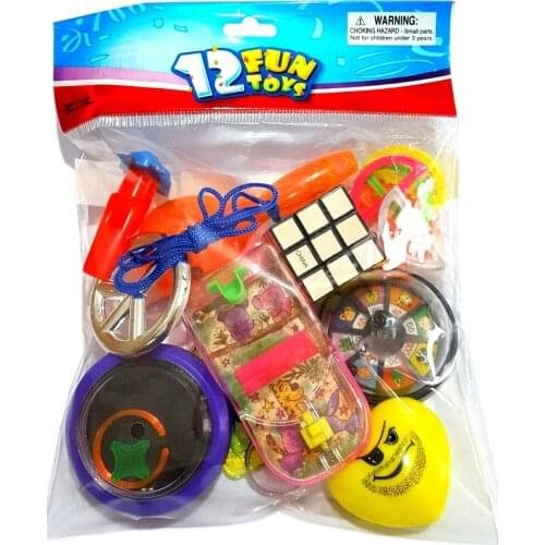 12 PCS Fun Toys Unisex MIX-C Kid Child Boys Girl Kid Birthday Party Favors PINATA Bag Filler Loot Gag LUCKY gift PRIZE Novelty