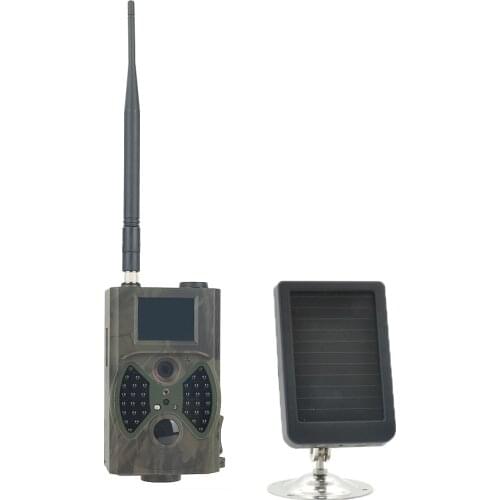 12MP Hunting Trail Cameras HC300M with Solar Panel Battery for Charging 940NM Nigh vision GSM MMS GPRS Photo trap