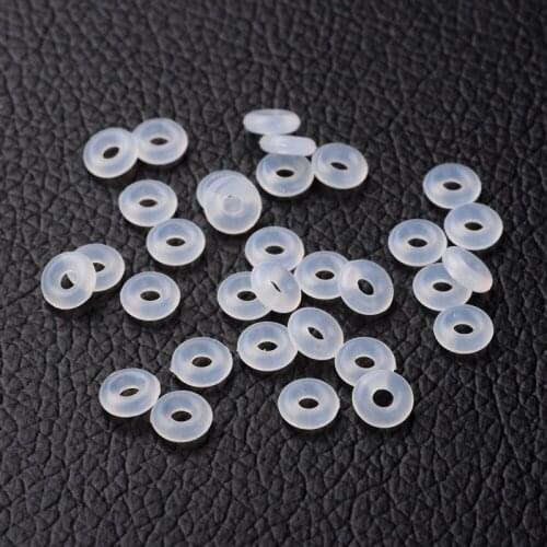 25pcs Clear Donut Rubber Spacer Beads 6mm Fit European Clip Stopper Beads for Jewelry Making DIY Bracelet Supplies Wholesale