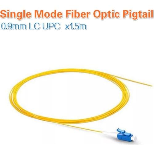 50PCS 100PCS/lot 0.9mm LC UPC 1.5m Single mode fiber optic Pigtail 9/125 Optical fiber pigtail Connector